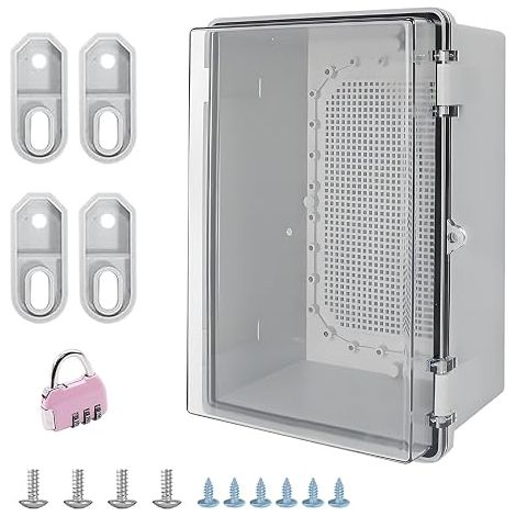 Junction Box, 290 x 190 x 140 mm Distribution Fuse Box, ABS Cable Junction Box, Transparent Control Cabinet Outdoor (1/5)