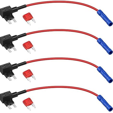 4 Pcs Car Fuse Socket DC Circuit Fuse Adapter Addition Circuit Adapter Mini Blade with Mini Blade 10A for Car and Electronic Devices (1/5)