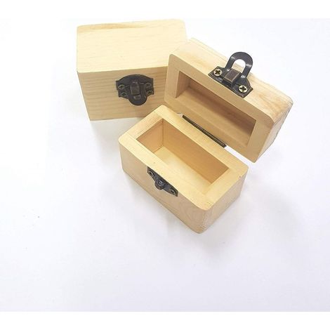 TrAdE Shop Traesio - Scatole Baule Scatola 2 Pezzi Legno 64886 Portagioie 6x3.5x4 Cm Decoupage -
