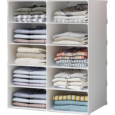 Étagères Modulaires, Organisateur de Vêtements pour Placard, Étagère pour Chambre, Couloir. Étagères de Rangement pour la Maison, Le Couloir, la Chambre. 10 Modules (1/5)