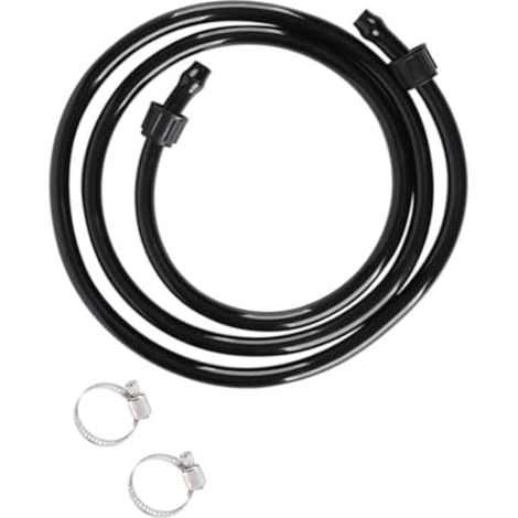 Tuyau de rechange en PVC pour pulvérisateur de jardin, tube haute pression de 120 cm avec 2 pinces, compatible avec les pompes à vis de sortie de pulvérisateur électrique à dos, noir (1/5)