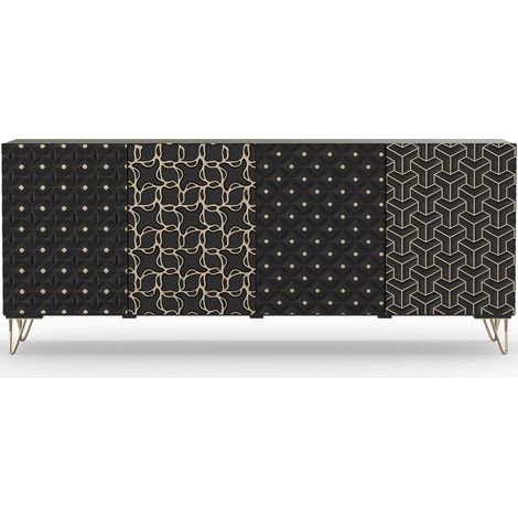 Design Sideboard aus Holz - Schwarz - Haui Schwarz