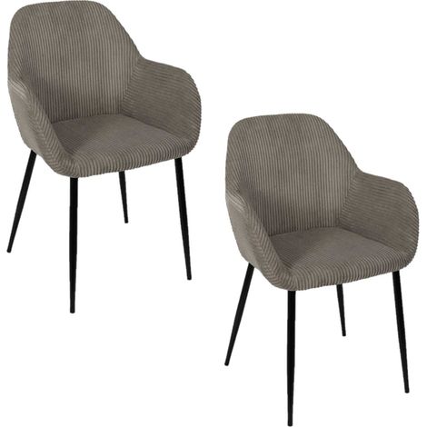 Lot de 2 fauteuils en velours côtelé DRAMMEN (1/5)