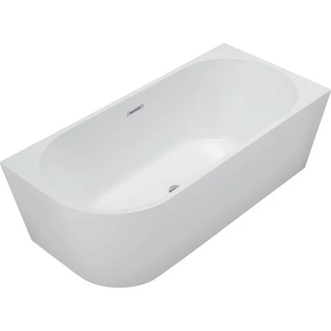 Baignoire d’angle droite – 160 x 75 cm – Blanc brillant – LUXA (1/5)