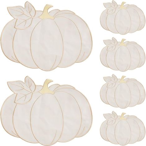 Sets de Table Automne Lavables avec Motif Citrouille – Dessous de Plat Ronds pour Halloween Thanksgiving et Décoration Automnale Style Campagne pour Cuisine Salle à Manger (1/5)