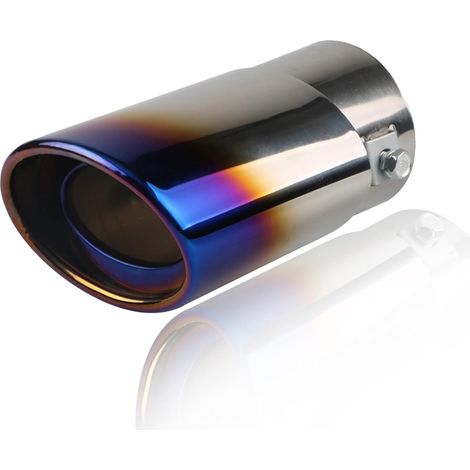 Embout tuyau d'échappement universel 63mm – Acier inoxydable – Longueur 14cm – Installation facile avec raccord à vis-bleu (1/5)