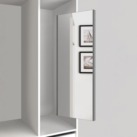 Emuca espejo extraíble para interior de armario, orientable, 340 x 1000 mm, gris metalizado. (1/5)