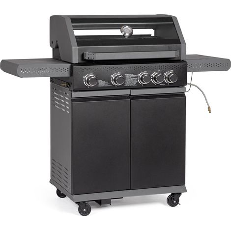Barbecue a Gas Bizzotto Aleandro 5 Bruciatori con Piastra e Fornello Laterale (1/5)