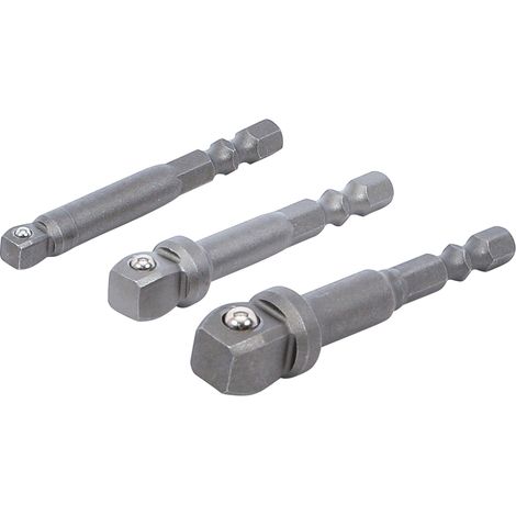 BGS Taladro Adaptador Inclinación Juego Transmisión Hexágono Exterior 6,3 mm (1/4") 3pzs. - 9162 (1/4)