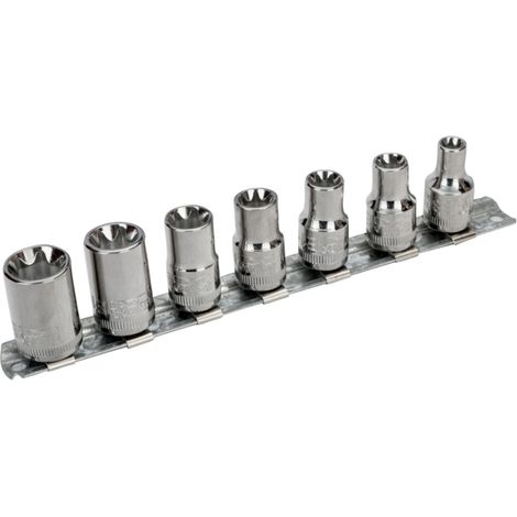 Bahco 3/8 Steckschlüssel-Satz für TORX-Schrauben - 7-tlg., auf Klemmleiste (1/5)