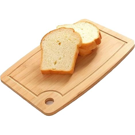 Planches à découper en bois, planche à découper en bambou avec rainures profondes pour le jus et crochet (1/5)