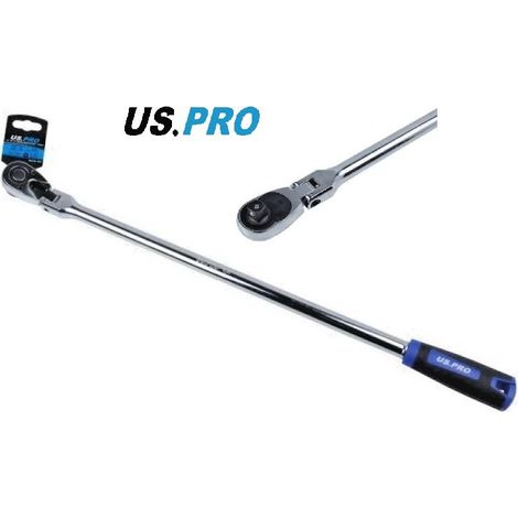 US PRO 1/2"" FLEXI HEAD RATCHET LONG FLEXIBLE HEAD REVERSIBLE QUICK RELEASE 4241
