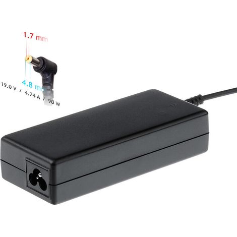 Adaptador de corriente Akyga AK-ND-08 para portátiles HP, Compaq y LG, 19 V, 4,74 A, 90 W, 4,8 x 1,7 mm (1/4)