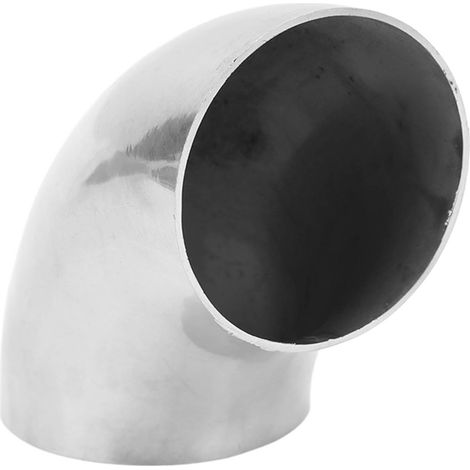 Coude d'échappement automobile à 90° en acier inoxydable 304, diamètre extérieur 63 mm, finition polie miroir, pour systèmes d'admission d'air (1/5)