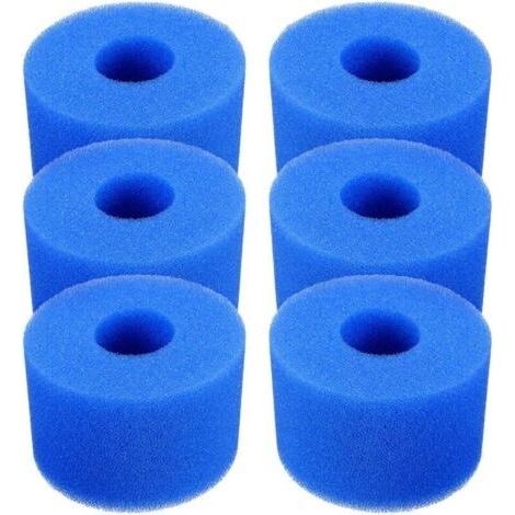 BUNTHAUS Lntyq Lot de 6 cartouches de filtre de piscine réutilisables et lavables en mousse pour jacuzzi type S1 (bleu) (1/5)