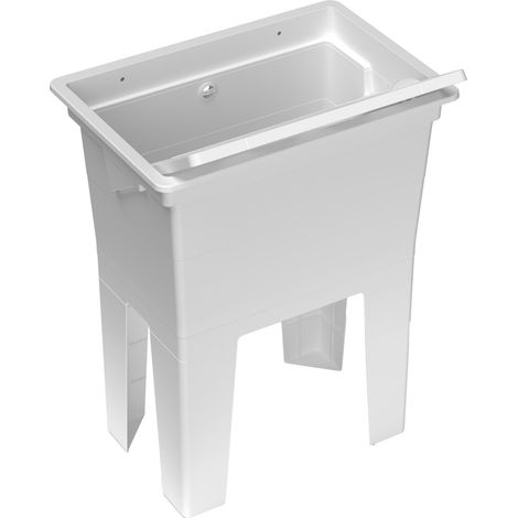 Lavatoio da esterno monoblocco in resina con asse incluso colore bianco 59x40x74H cm (1/5)