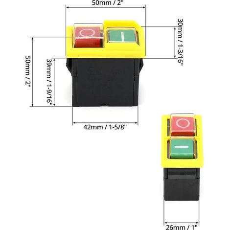KJD 6 Interrupteur de remplacement universel 250V 4A, interrupteur machine outil, Interrupteur d'arrêt d'urgence universel (1/4)