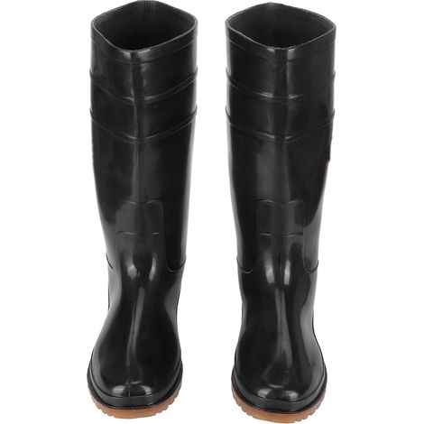 paire de bottes de pluie imperméables et antidérapantes pour le travail du jardin, de la ferme et de l'élevage, noires, taille 39 (1/5)