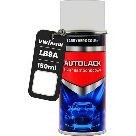 Barniz acrílico en spray listo para usar, 150 ml, Audi / VW LB9A, color blanco Candyweiss. (1/4)