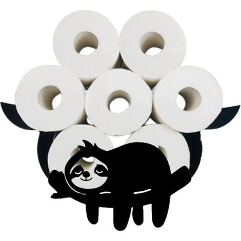 Rouleau Papier Toilette Porte-Papier en Métal, Forme Paresseux, Rangement Mural pour Papier Toilette, pour Rouleaux Papier, Toilette (1/4)