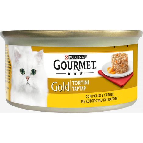 Purina Cat Gourmet Gold Tortini con Pollo e Carote - Purina Cat Gourmet Gold Tortini con Pollo e Carote - Lattina Da 85 Gr