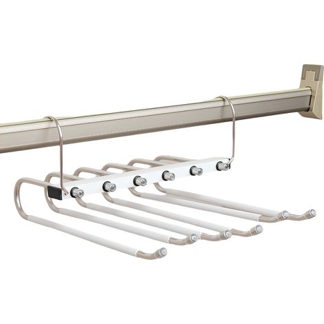 Cintres à pantalons gain de place, lot de 2 cintres pliables en acier inoxydable (1/5)