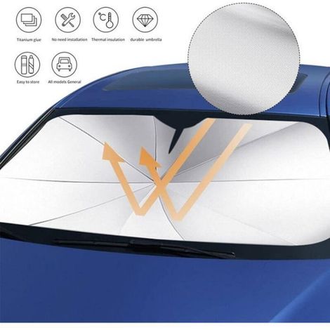 Pare-soleil de voiture pour pare-brise pare-brise automobile pliable Parapluie de voiture pour pare-brise (14080CM) (1/5)
