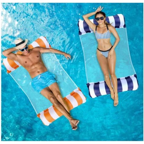 Matelas Piscine Gonflable - Piscine Adulte 2 pcs - Confortable et Durable - Blanc