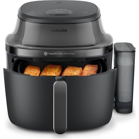Philips Airfryer Serie 5000 con vapore: Frittura ad aria, cottura a vapore o combinata, 21 modalità, Capacità 7,2 L, Tec. RapidAir Plus, finestrella, Rivestimento ceramica, Auto SteamClean (NA540/00) (1/5)
