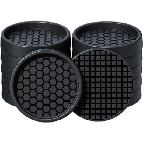 Lot de 12 dessous de verre ronds de 5 cm pour meubles en bois dur, protections antidérapantes pour meubles, tasses, lits, canapés, butées de meubles pour éviter les glissements (noir)