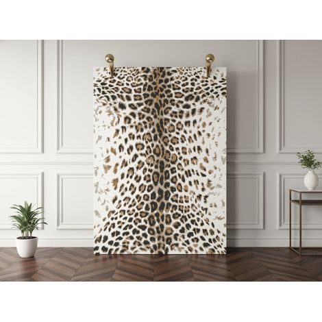 BOBOCHIC - Tapis poils ras MERYL motif léopard 120x170 Imprimé léopard marron