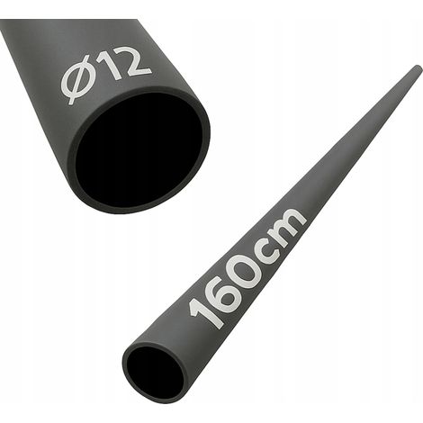 Tube en acier - 160 cm - Ø 12 mm - Noir - Résistant et durable - Idéal pour balustrades