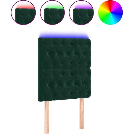 Maison Exclusive - Cabecero con luces LED terciopelo verde oscuro (1/5)