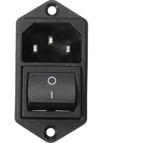 Conector alimentacion IEC320 C14 AC 250V 10A  Negro (1/4)