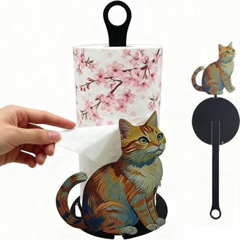 Porte-essuie-tout en forme de chat , porte-mouchoirs sur pied porte-serviettes bureau Idéal pour sal
