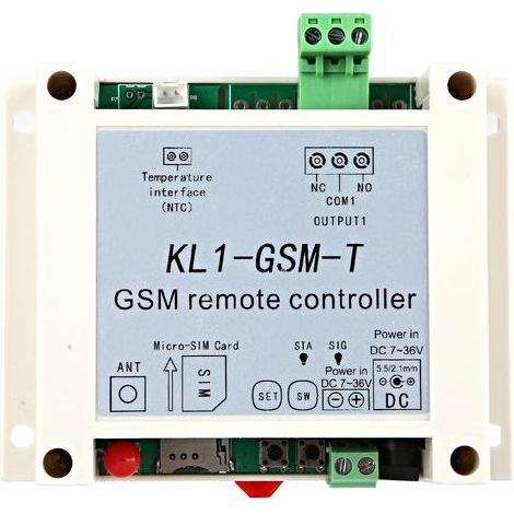 Thermostat GSM avec Capteur de Température, Télécommande et Alimentation 7-36VDC pour Surveillance à Distance (1/5)