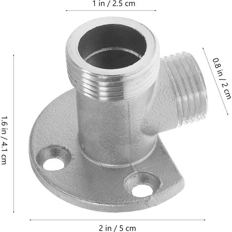 Grifo mezclador de ducha de pared de 2 piezas - Adaptador de acero inoxidable 304 de 5 cm (1/4)