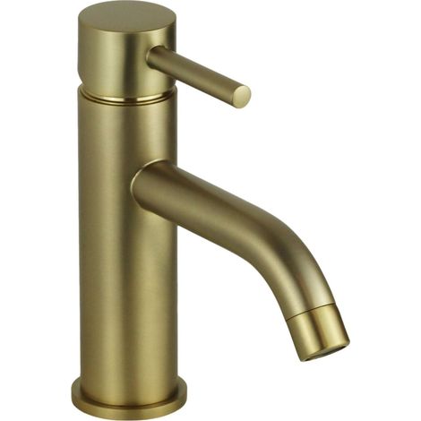 Miscelatore per lavabo modello tondo in colore oro spazzolato Pollini Jessy MXLAMCMMCOS  Oro Spazzolato