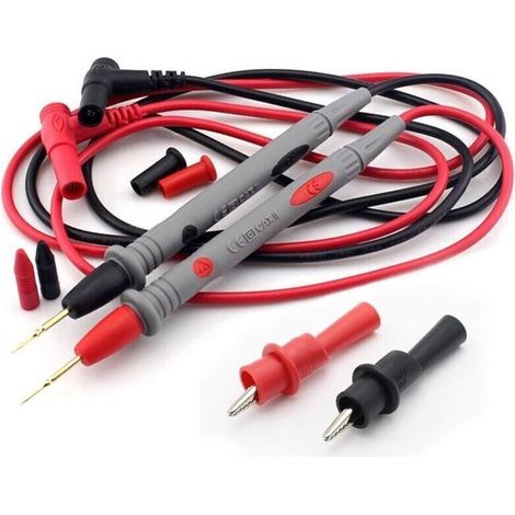 Câbles de test pour multimètre numérique – Pointes précises en or 1000 V / 20 A, pinces crocodile et embouts banane, lot complet (1/3)