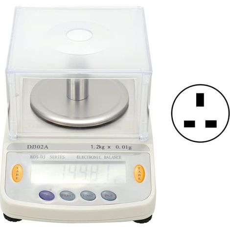 Portable digital screen Balance Laboratory weighing tool AC100V-240V1.2kg/0.01g UK plug (1/5)