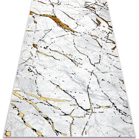 Teppich ALLURE 1963 Marmor - Strukturell, stilvoll, glamourös weiß / gold white 280x370 cm