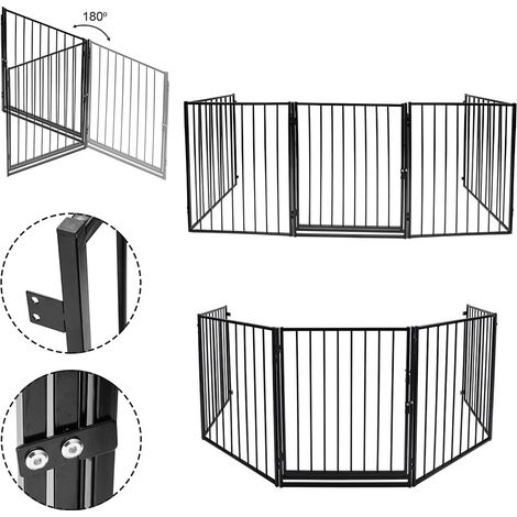 SWANEW Barriere de securite GRANDE VERSION 3M 5 panneaux Pre assemble