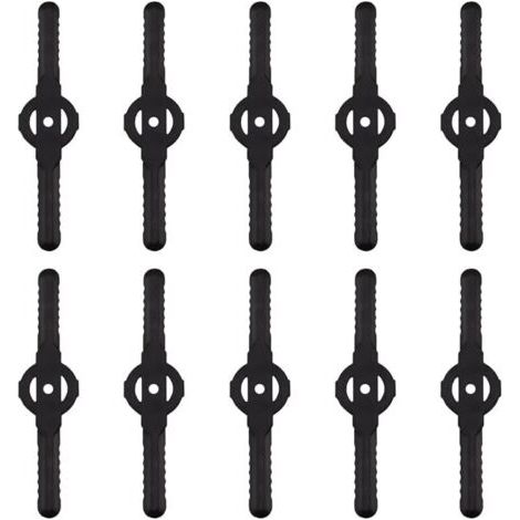 QORVA-Lames de coupe-bordures en plastique, lot de 10 lames de coupe en plastique, rechange pour kit d'outils de coupe-bordures sans fil, lames de coupe de rechange pour tondeuse à gazon en plastique (1/4)