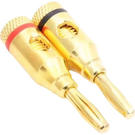 Connecteurs banane Budweiser plaqués or 4 mm pour haut-parleur, ligne audio, amplificateur de puissance, Banan Fever, connexion sans soudure, paire noire et rouge (1/3)
