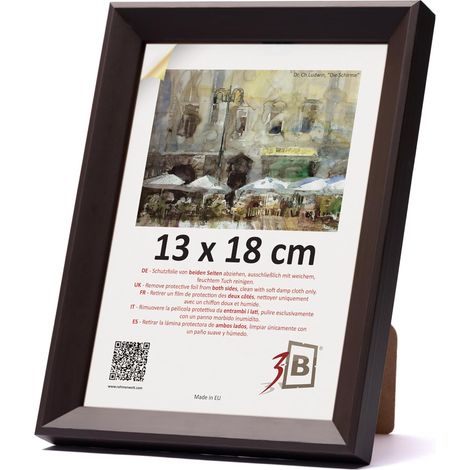 Cornice in legno Classica Elegante 10x15 cm con supporto Marrone (1/5)