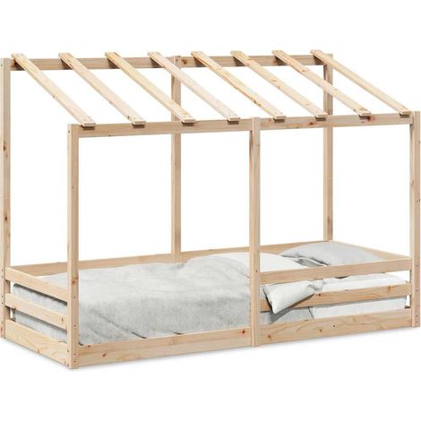 Maison Exclusive - Kinderbett mit Dach 90x190 cm Massivholz Kiefe