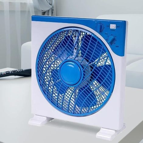 Ventilatore Da Terra Box Fan Blu 45 W con Timer 3 Velocita da tavolo 5 Pale 30cm (1/3)