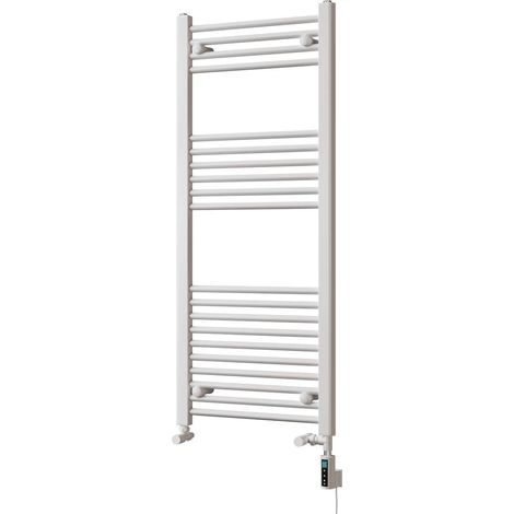 Zennor - White Dual Fuel Towel Rail H1200mm x W500mm Thermostatic WIFI - Straight (1/3)