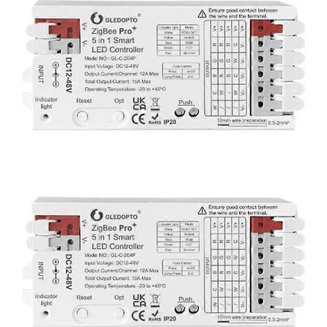 GLEDOPTO 20A 5-in-1 WLAN-LED-Streifen-Controller, kompatibel mit Tuya Smart Life, Sprachsteuerung, RGBCCT, RGBW, RGB, CCT, WWCW-kompatibel (1/5)