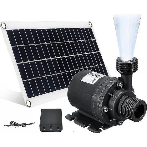 Pompe à eau solaire 50 W, débit 800 l/h, 12 V CC, compatible avec les fontaines de jardin - Faible niveau sonore (1/5)
